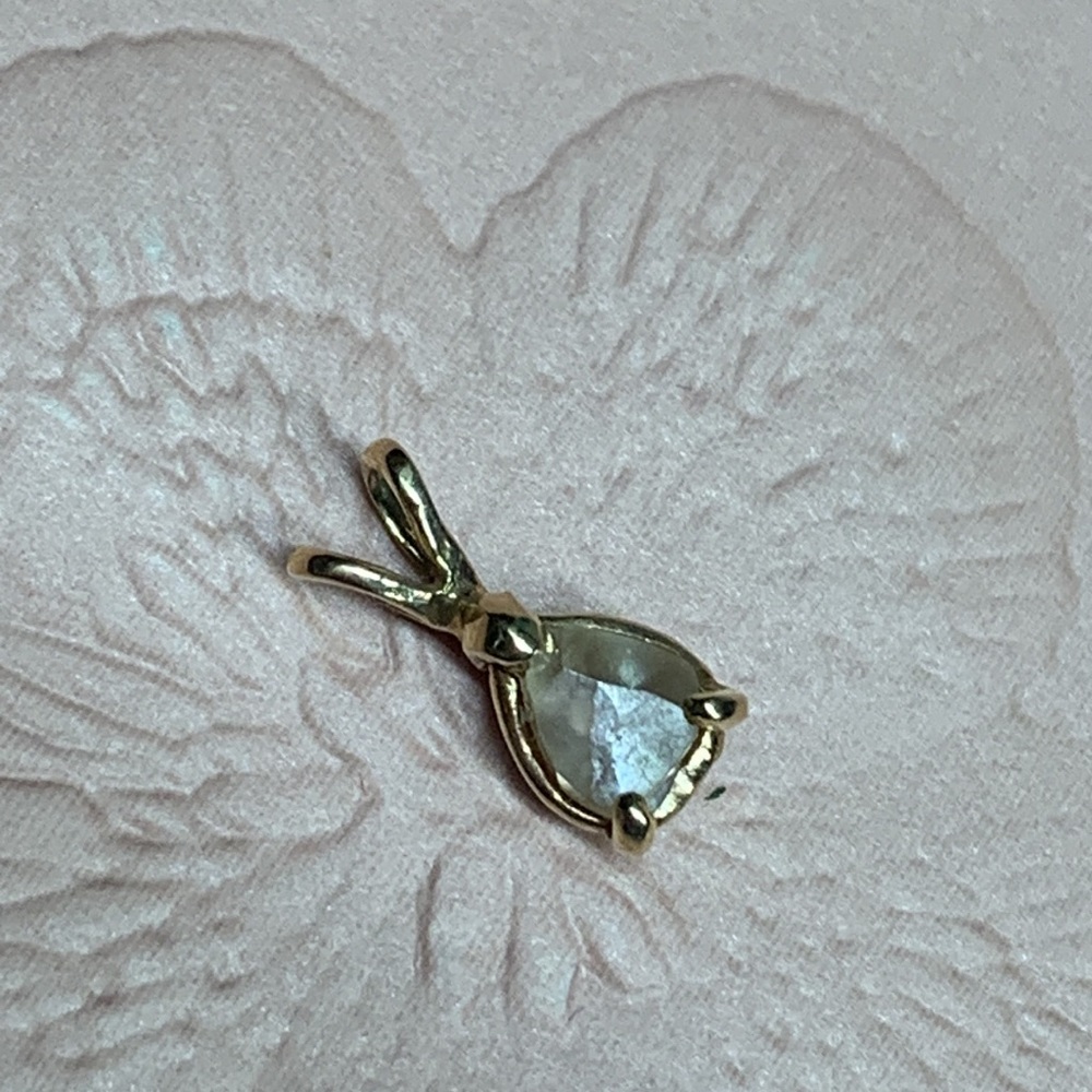 Grey Solid Gold Diamond Pendant - image 2